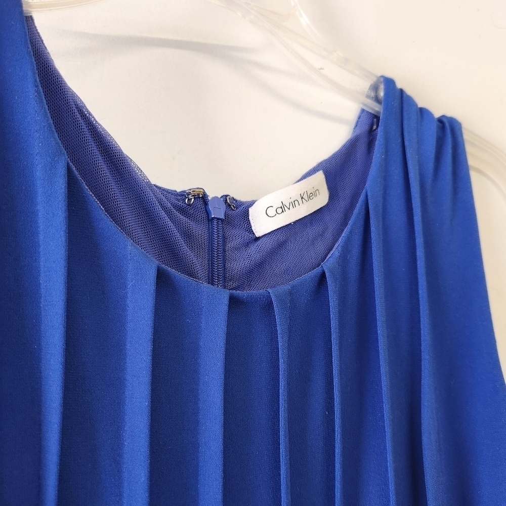 Calvin Klein blue midi dress size Large with pockets - Picture 2 of 11